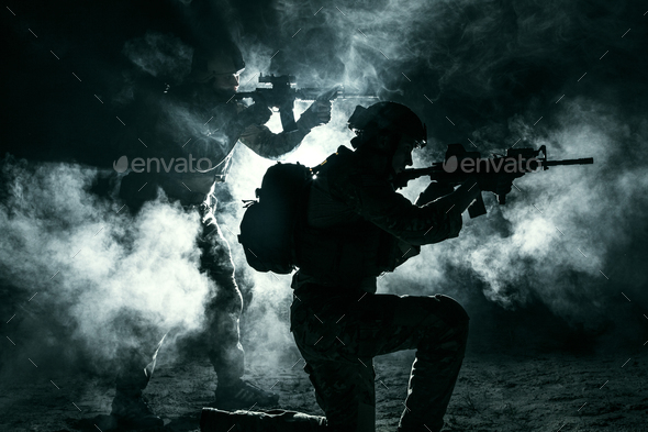 army soldiers attacking - Stock Photo - Images