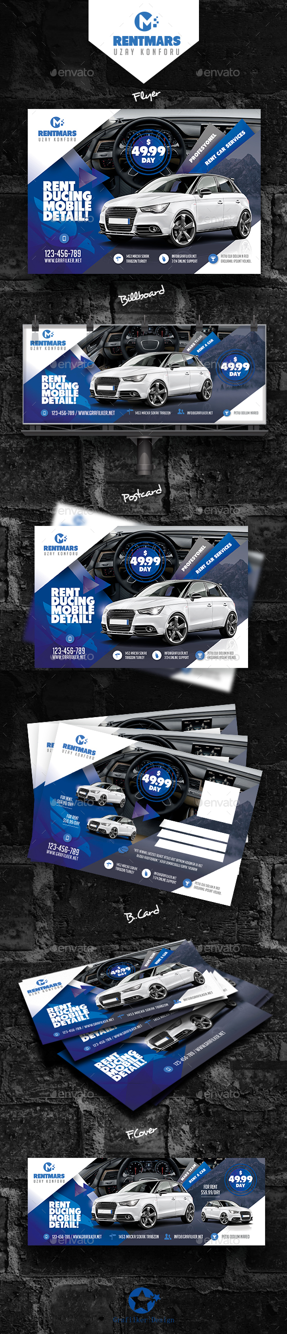 Rent A Car Bundle Templates - Corporate Flyers