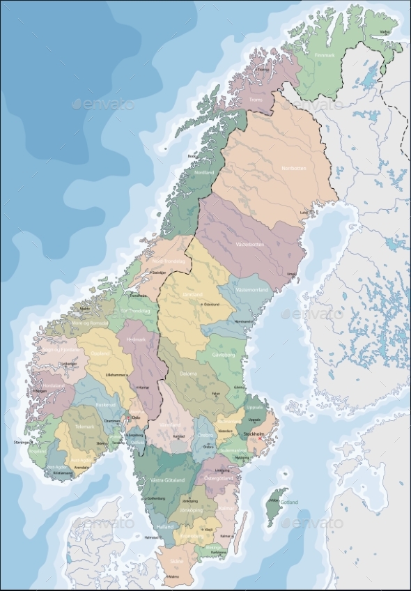 GraphicRiver Map of Norway and Sweden 20529939 GraphicRiver Map of Norway and Sweden 20529939