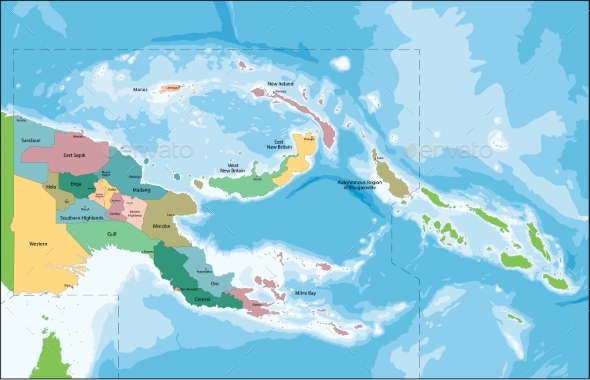 Papua New Guinea Map - Miscellaneous Vectors