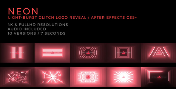 NEON - Light Burst Glitch Logo Reveal