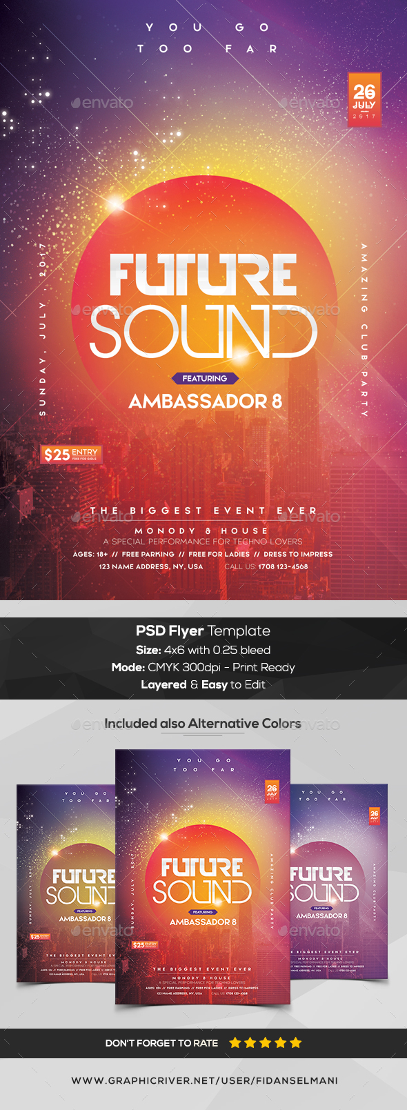 Future Beat - PSD Flyer Template - Clubs & Parties Events