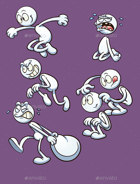 Cartoon Actions - Characters Vectors
