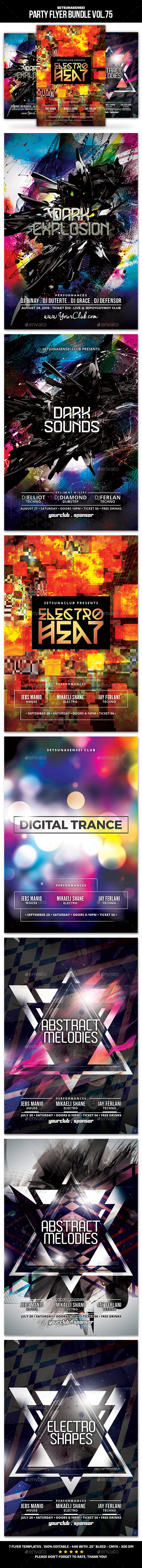 Party Flyer Bundle Vol.75 - Clubs & Parties Events