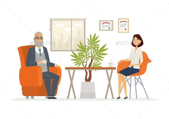 Business Consultation - Modern Vector Cartoon - Concepts Business