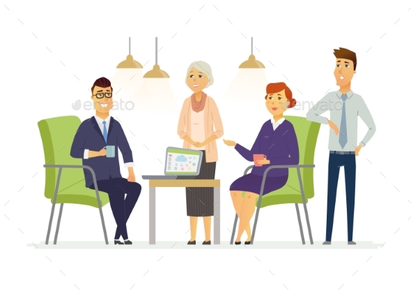 Business Discussion - Modern Vector Cartoon - Concepts Business