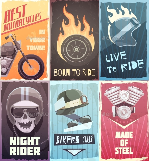 Vintage Biker Posters Collection