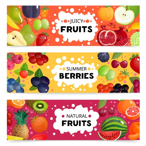 Fruits And Berries Banners