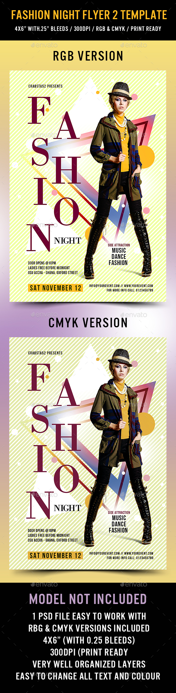 Fashion Night flyer Template 2 - Flyers Print Templates