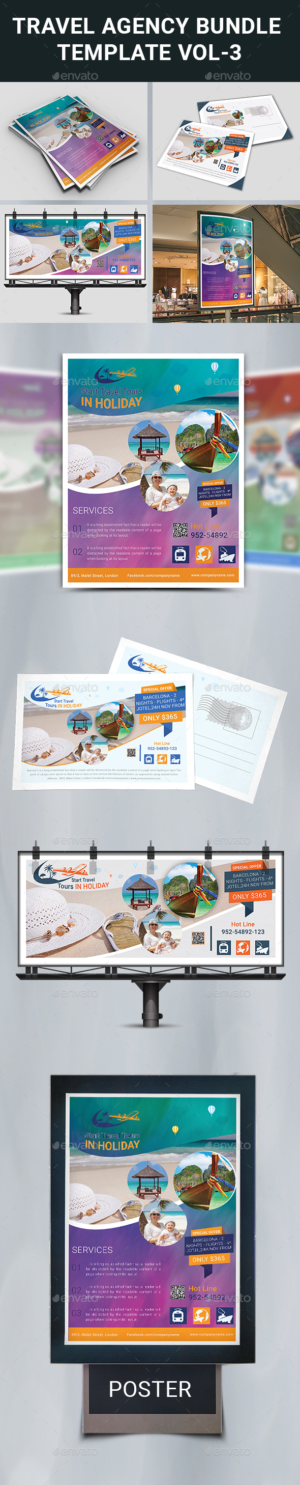 Travel Agency Bundle Template - Corporate Flyers