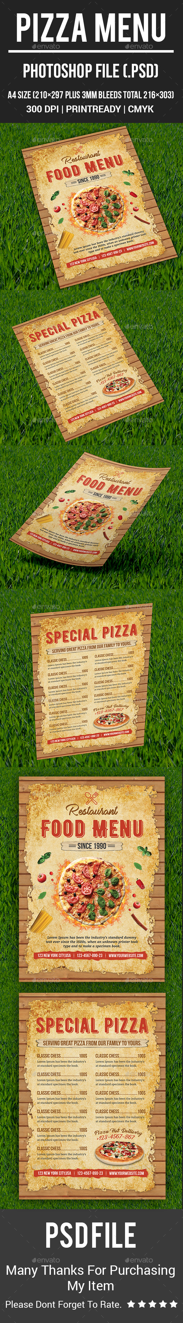 Pizza Menu