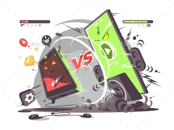 Battle of Smartphones Vs - Miscellaneous Vectors