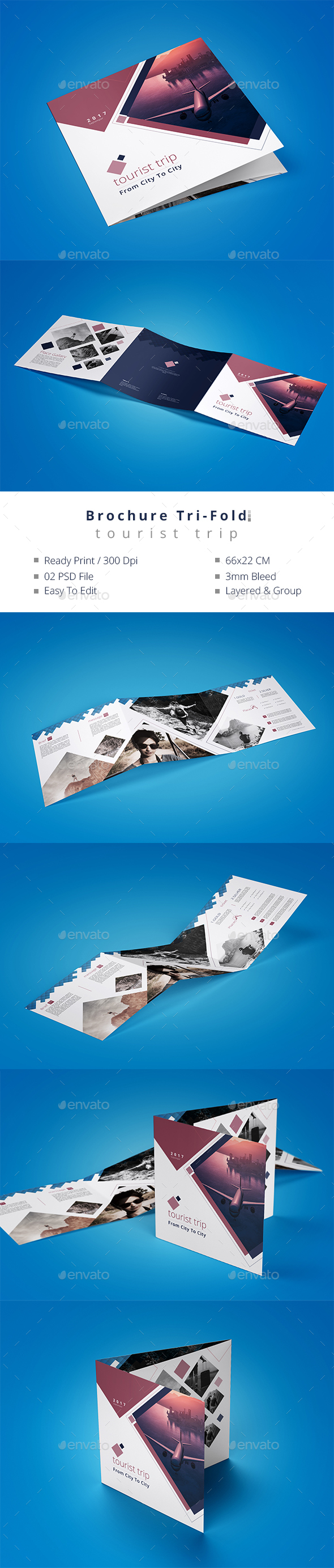 Brochure Tri-Fold Tourist Trip - Brochures Print Templates