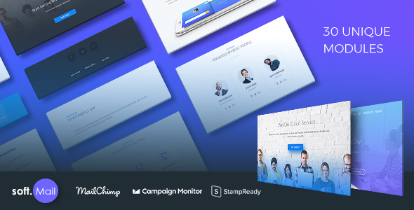 Softmail Responsive Email Template with Stampready Online Editor