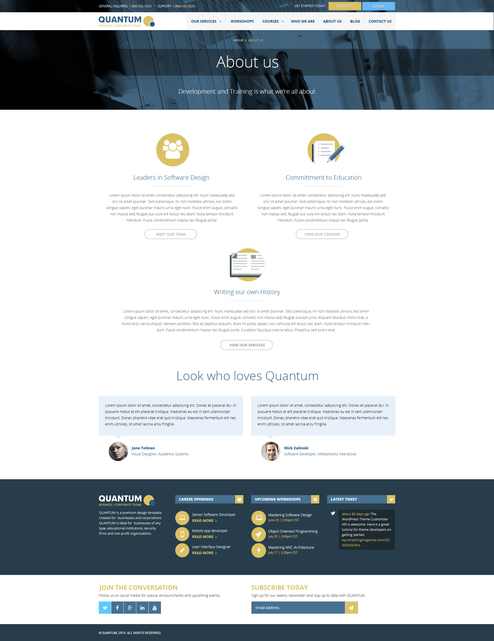 Quantum Responsive HTML5 Business Template