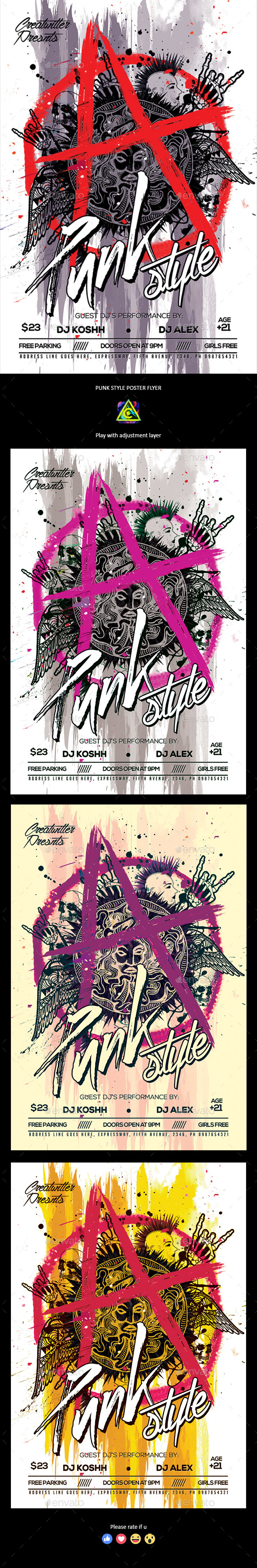 Punk Style Poster / Flyer - Clubs & Parties Events
