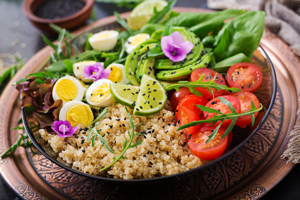 Diet menu. Healthy salad of fresh vegetables