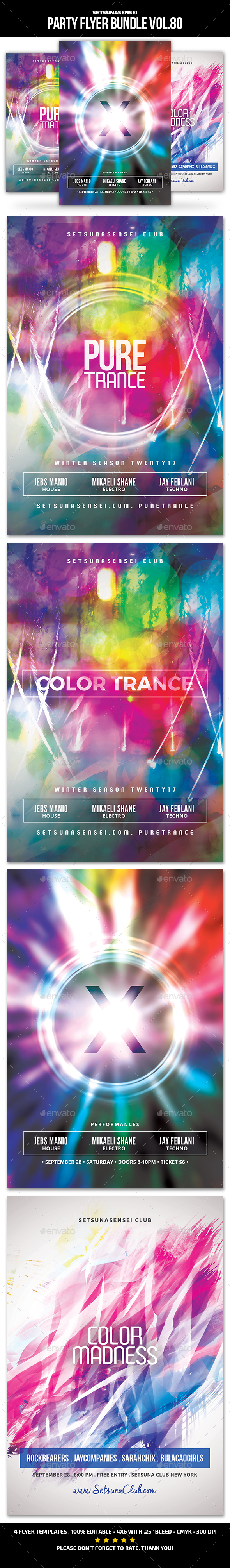 Party Flyer Bundle Vol.80 - Clubs & Parties Events