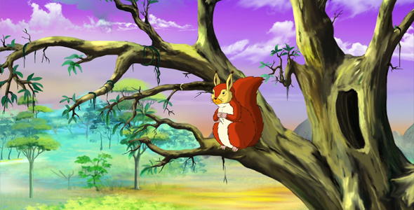 Cute Squirrel on a Tree alt