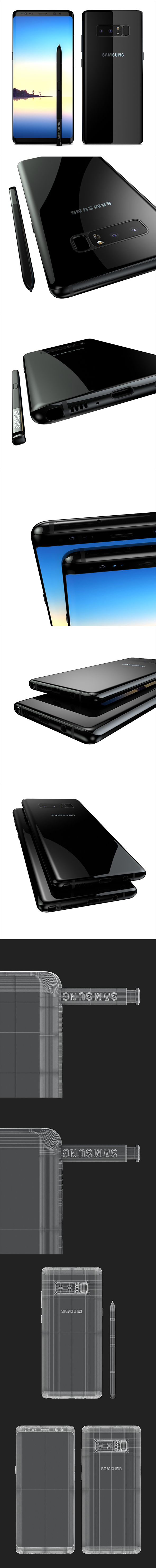 3DOcean Samsung Galaxy Note 8 Midnight Black 20536674