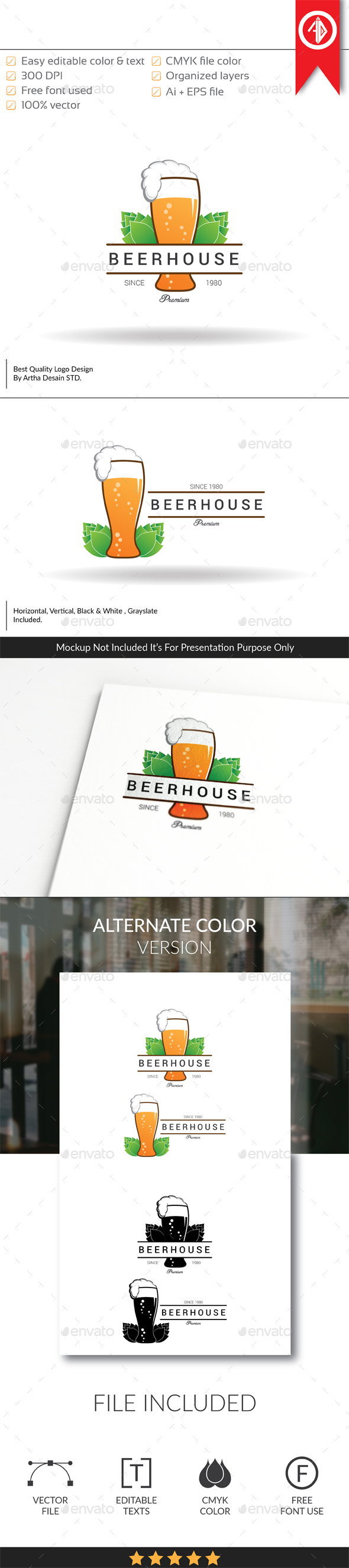 Beer House / Pub - Logo Template - Restaurant Logo Templates