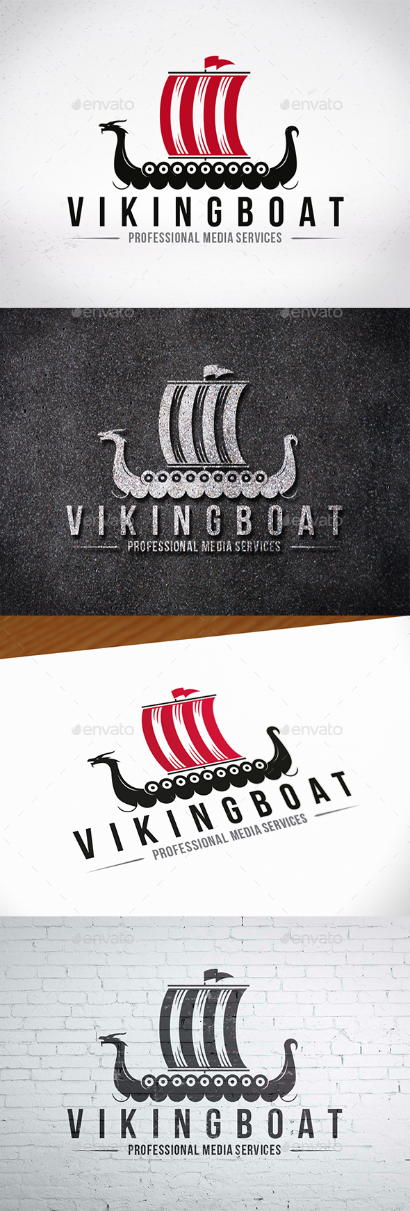 GraphicRiver Dragon Viking Boat Logo 20539137