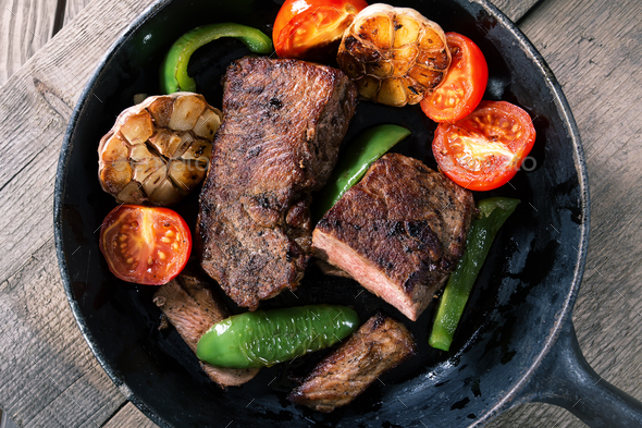 Appetizing beef steak with vegetables - Stock Photo - Images
