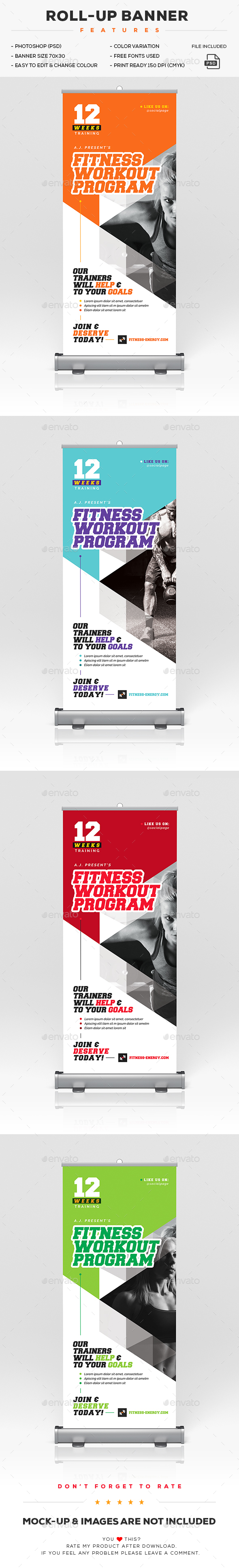 Gym Roll-Up Banner - Signage Print Templates