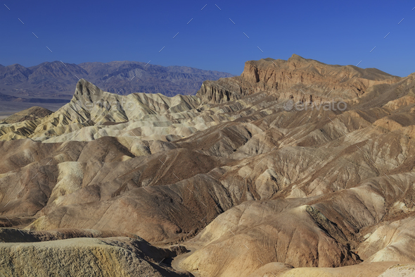 Golden Canyon and Gower Gulch Loop trail view of badlands at Zabriskie point