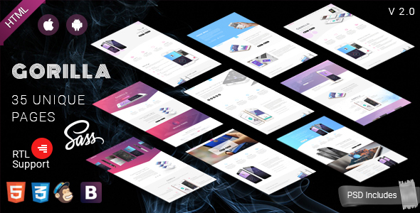 Gorilla || Responsive App Landing Page by themeshef