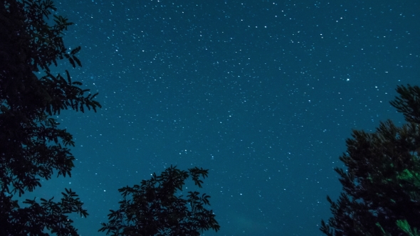 Starry Sky in Motion. Clouds Covering the Starry Sky