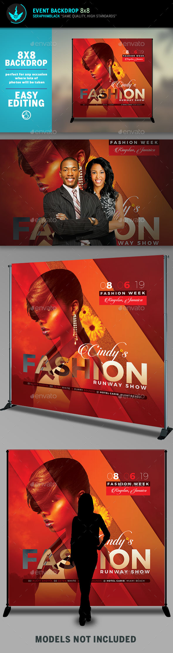 Fashion Conference 4 8x8 Event Backdrop Template - Signage Print Templates