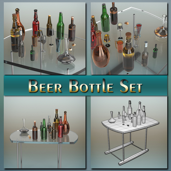 Beer Bottle Set - 3Docean 20540771