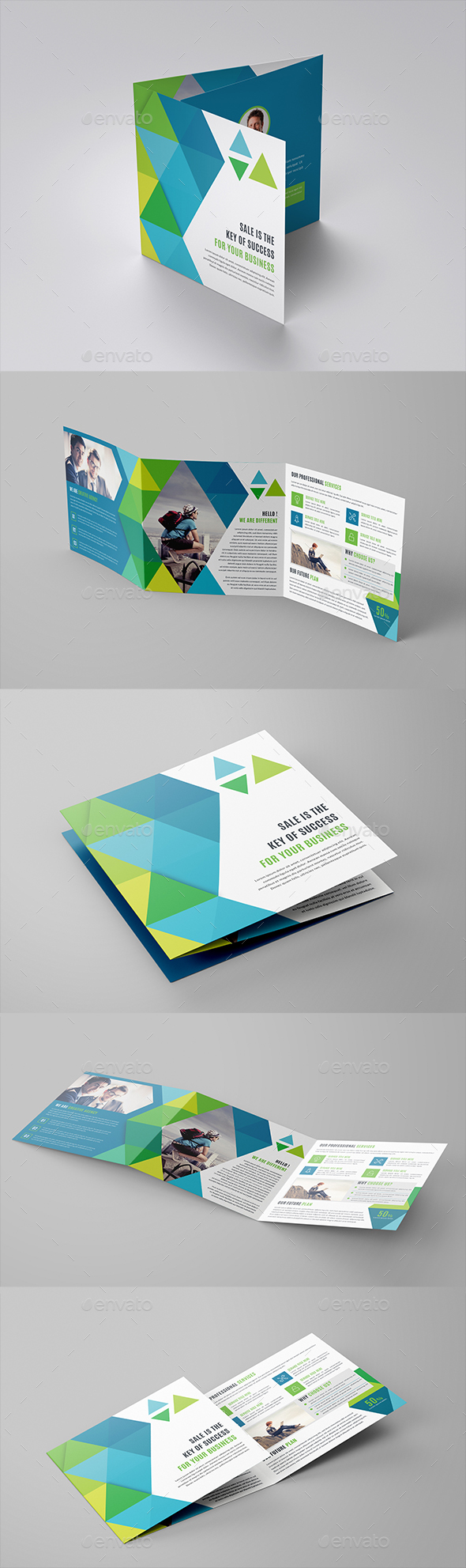 Square Tri-Fold Brochure Template - Corporate Brochures