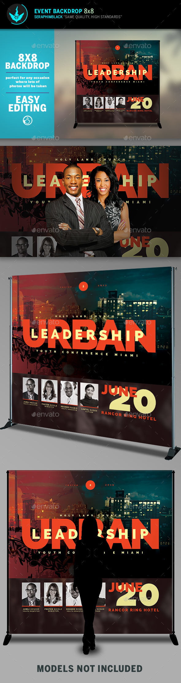 Urban Leadership Conference 8x8 Event Backdrop Template - Signage Print Templates