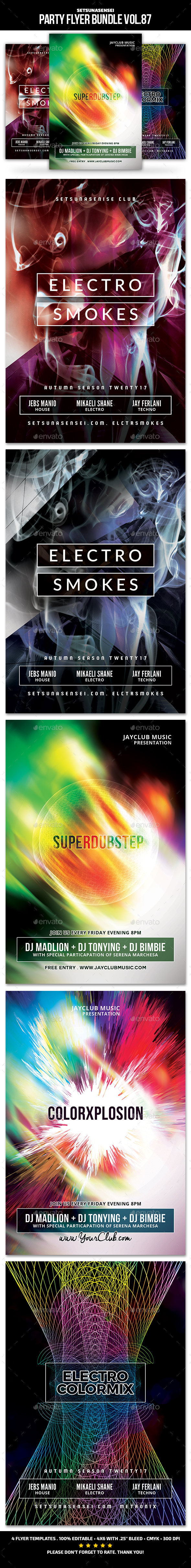 Party Flyer Bundle Vol.87 - Clubs & Parties Events