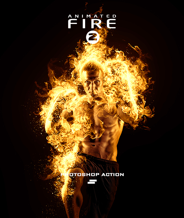 Gif Animated Fire 2 Photoshop Action - Photo Effects Actions