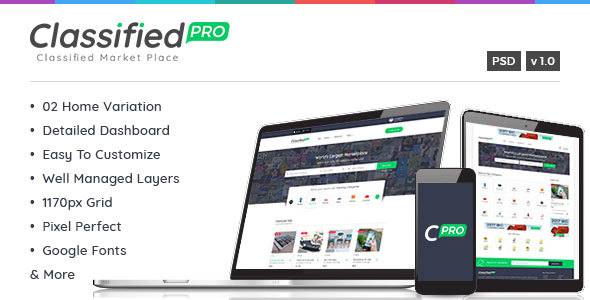 Classified Pro - Classified and Listing Template - Corporate PSD Templates