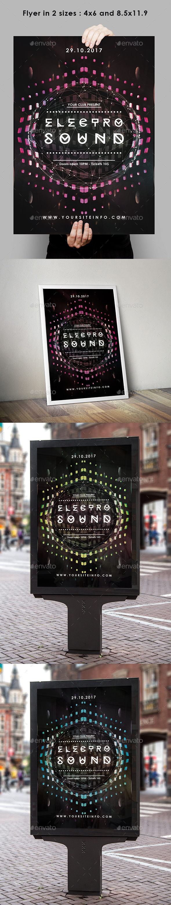 Abstract Electro Sound Flyer - Clubs & Parties Events