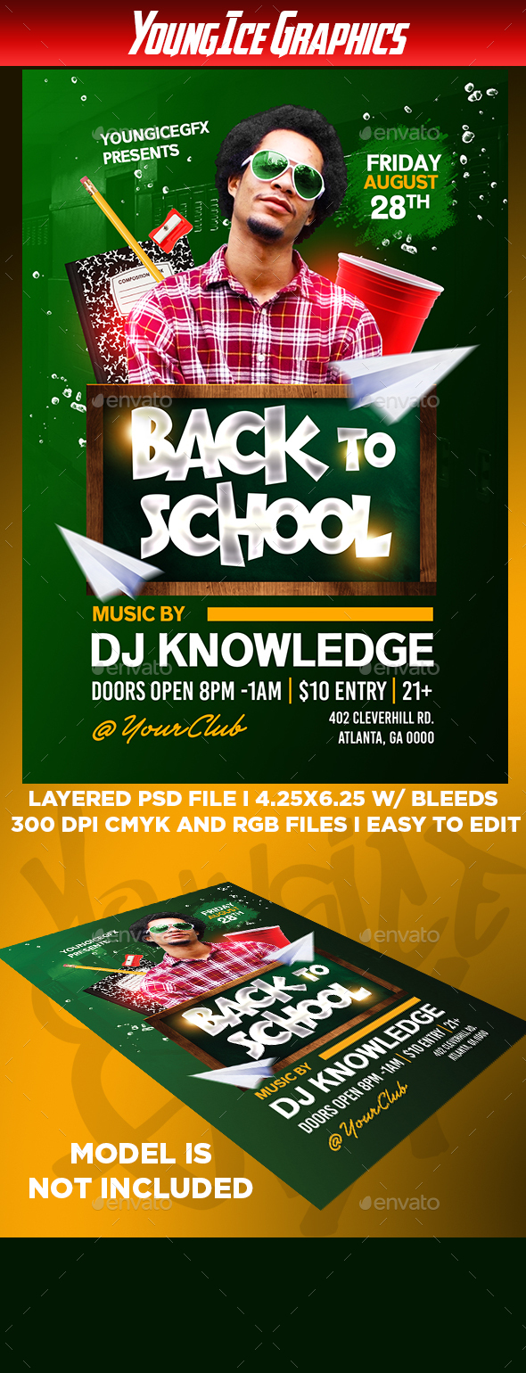Back To School Flyer Template - Clubs & Parties Events