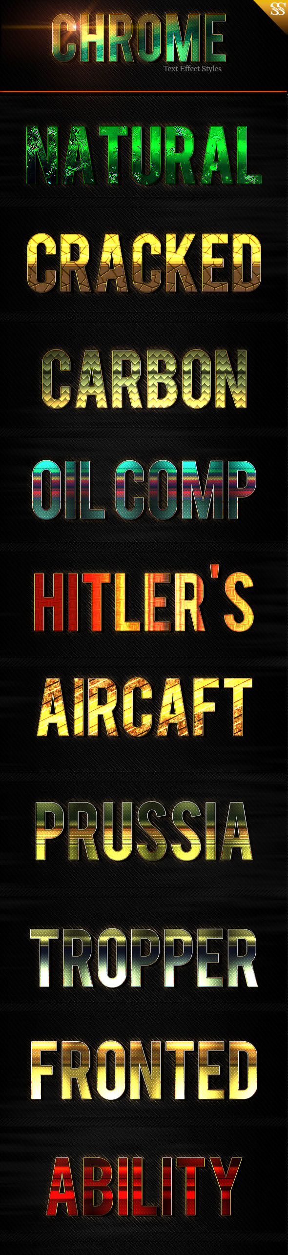 Chrome Text Effect Styles - Text Effects Styles