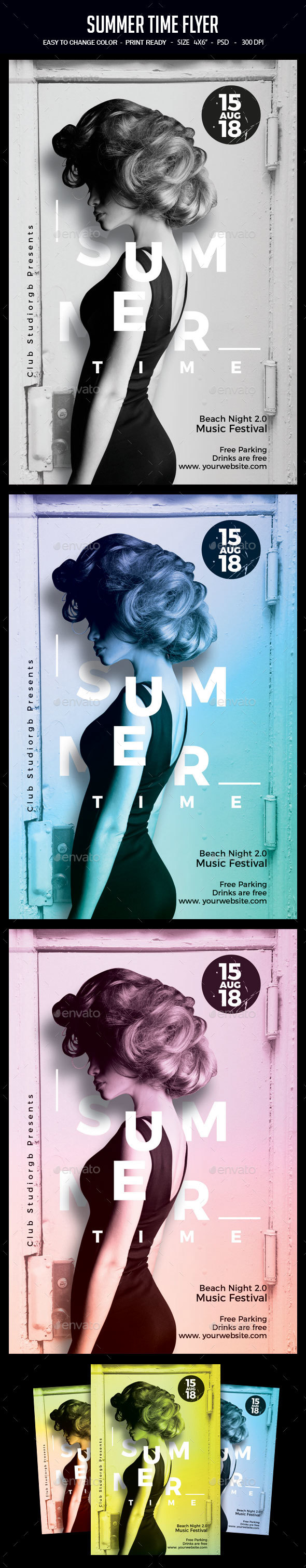 Summer Time Flyer - Clubs & Parties Events