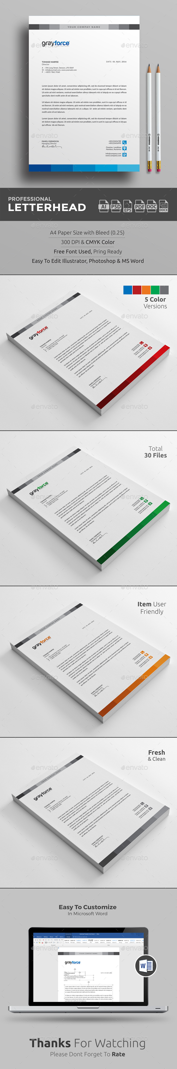 Letterhead - Stationery Print Templates