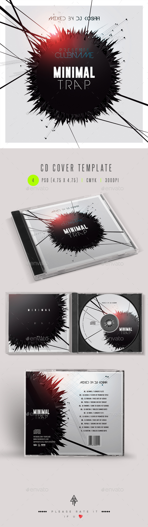 Minimal Trap - CD Cover Artwork - CD & DVD Artwork Print Templates