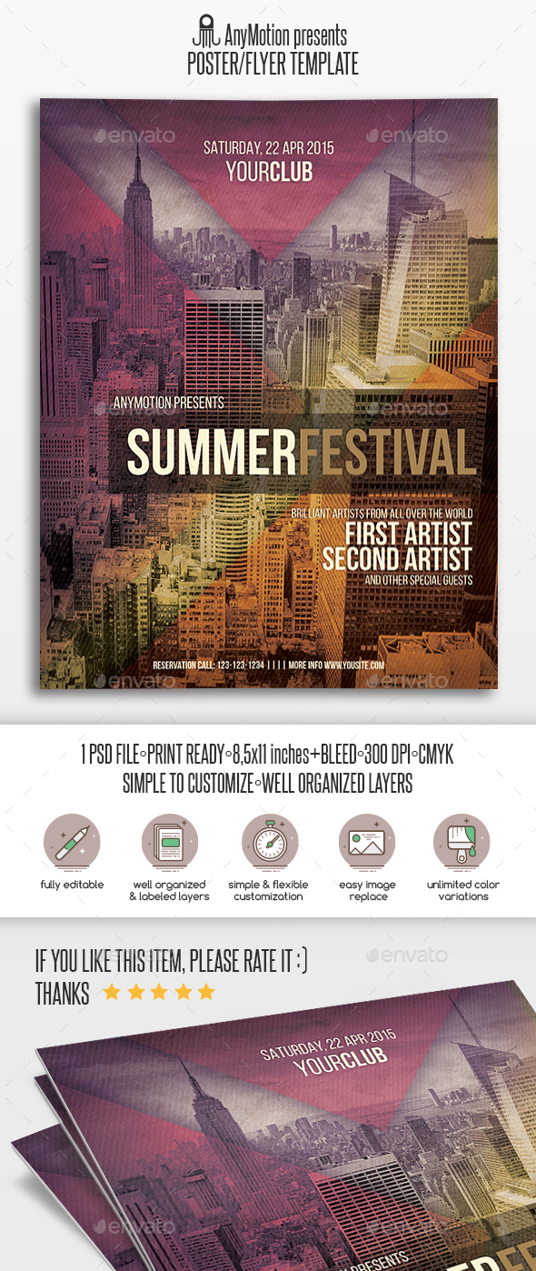 Summer Festival Flyer / Poster - Clubs & Parties Events