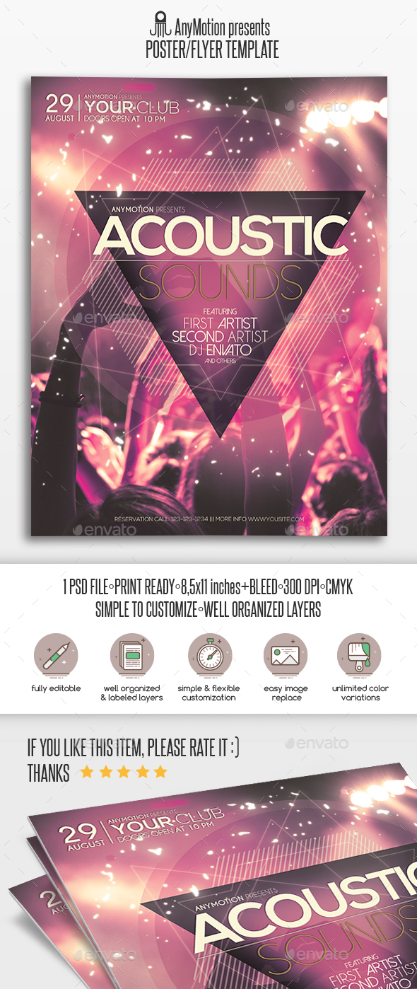 Acoustic Sessions Flyer / Poster - Clubs & Parties Events
