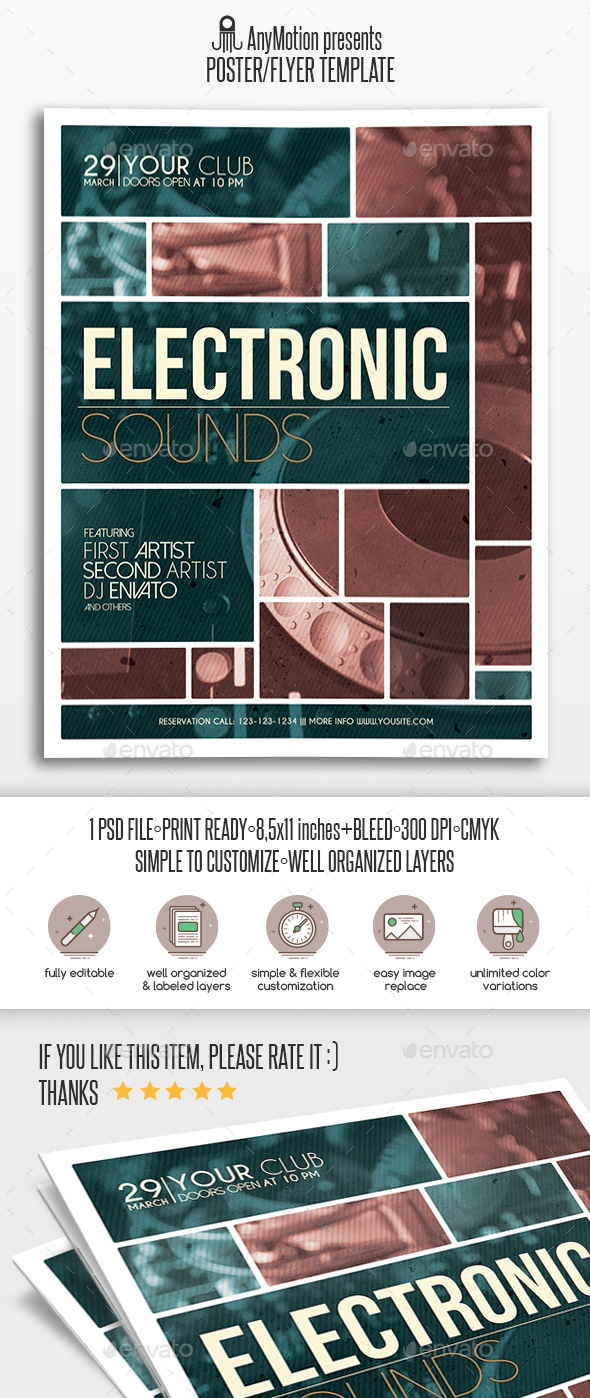Electronic Sounds Party Flyer - Clubs & Parties Events