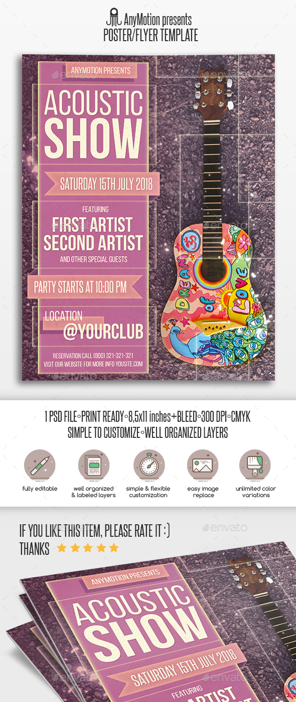 Acoustic Show Flyer | Poster - Clubs & Parties Events