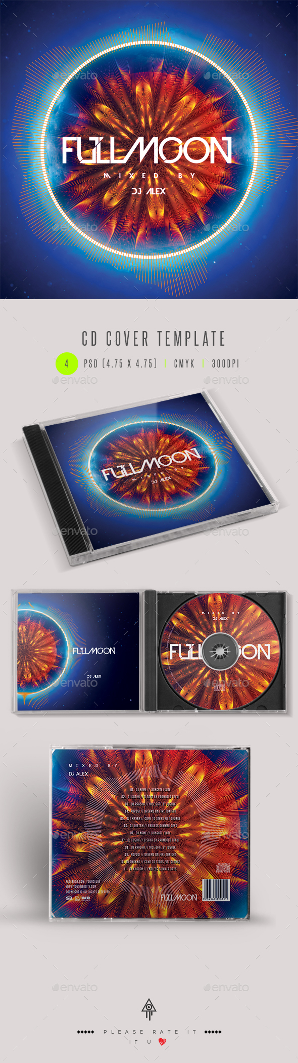 Fullmoon CD DVD Cover Artwork - CD & DVD Artwork Print Templates