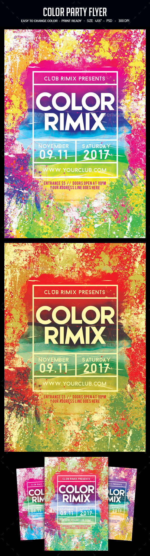 Color Party Flyer - Clubs & Parties Events